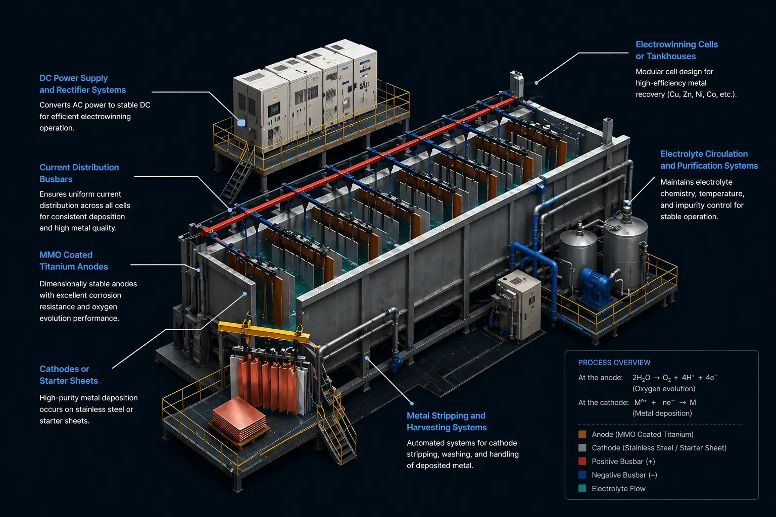 Electrowinning Tankhouse Schematic