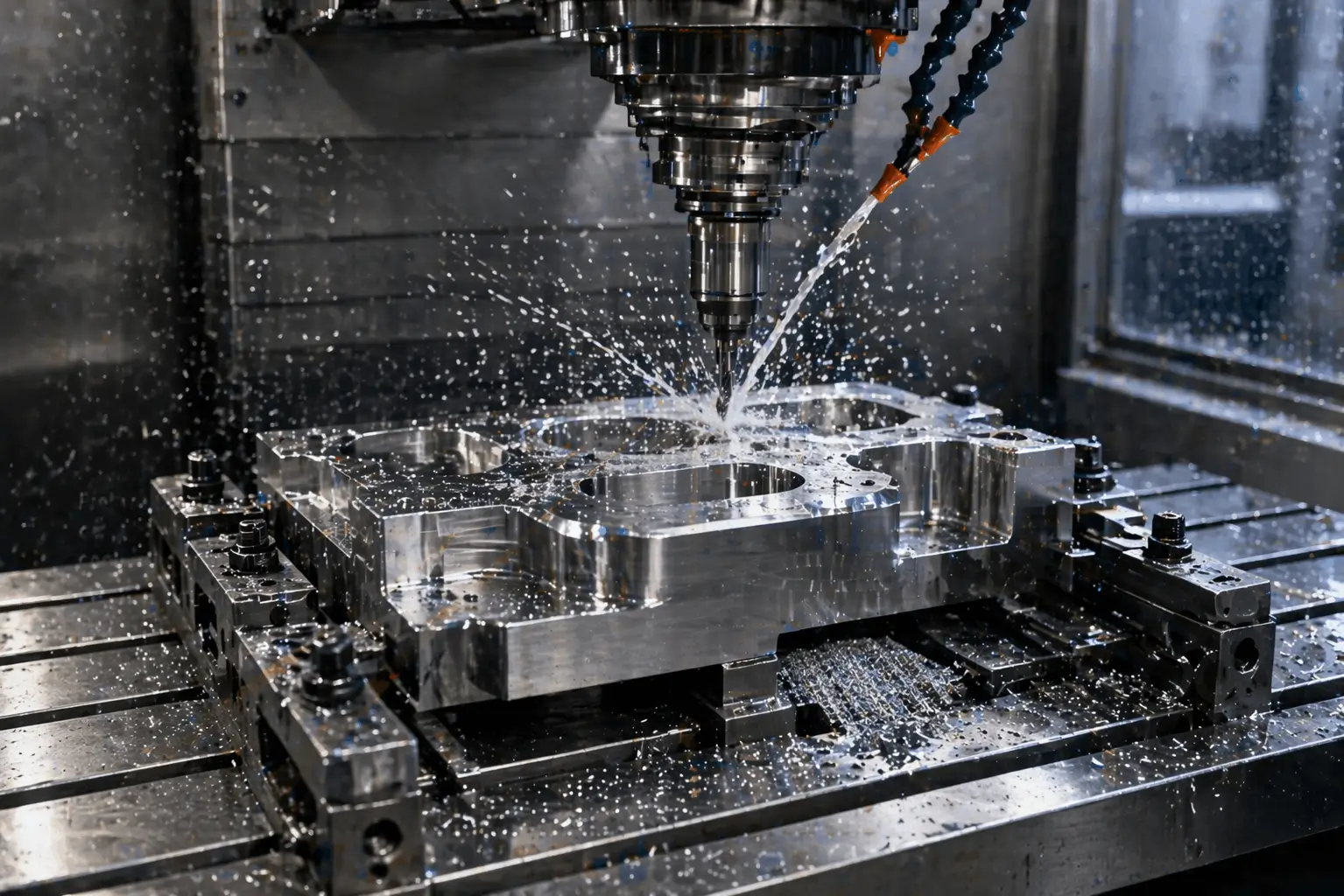 5-axis CNC spindle cutting titanium